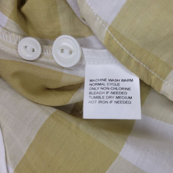 Dockers Khakiware Small Vintage Checkered Short Sleeve Shirt Yellow White New - Picture 8 of 11